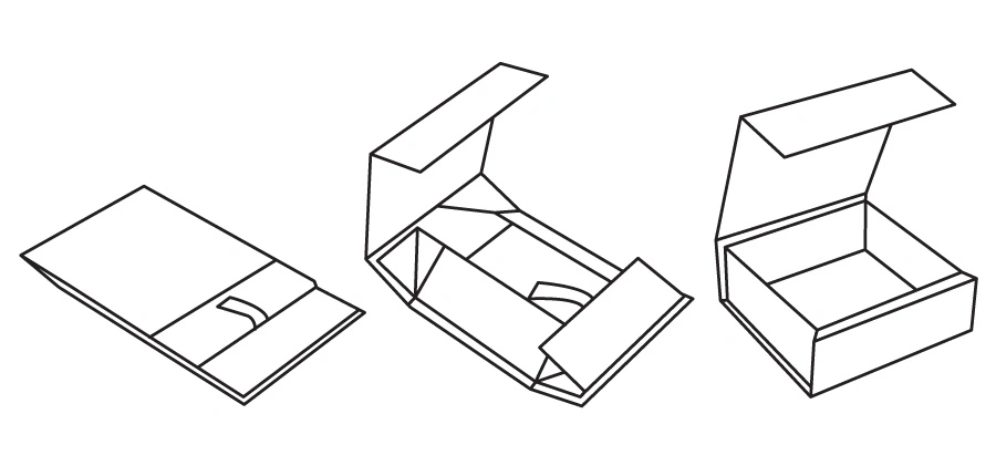 Magnetic folding gift box