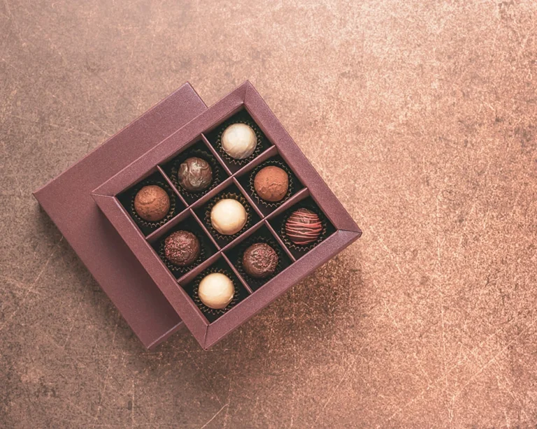 chocolate truffle brown gift box