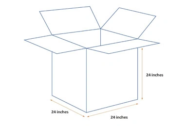 24 x 24 x 24 white corrugated boxes