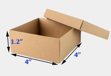 4 x 4 x 1.2 inch kraft box