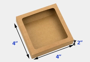 4 x 4 x 2 inches