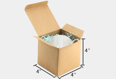 4 x 4 x 4 inch kraft box