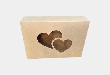 kraft box with heart window
