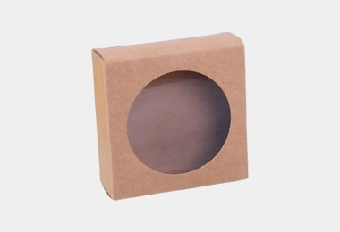 kraft box with round window