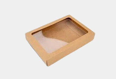 kraft box with square window
