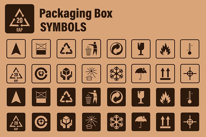 packaging symbols set