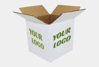 single printed white corrugated boxes