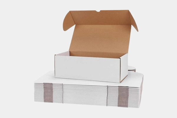 white corrugated boxes