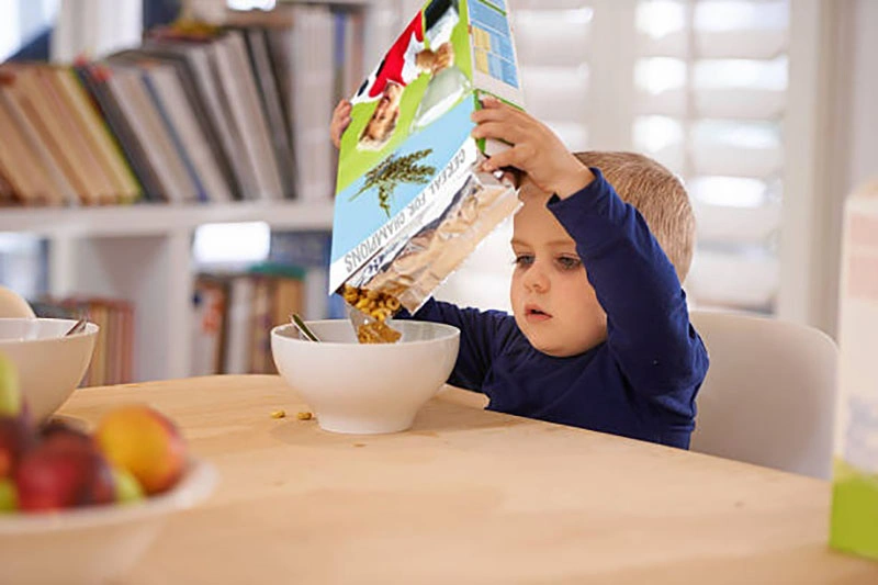 kids cereal box