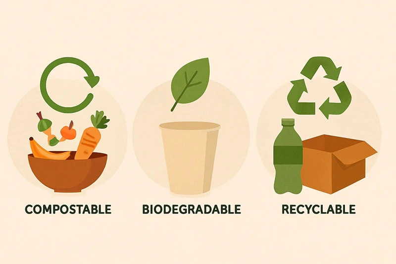 compostable vs biodegradable difference